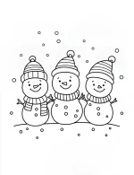 Cute Snowmen Family Coloring Page Winter Holiday Scene By Mindset Flow