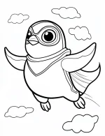 Cute Superhero Penguin Flying Coloring Page By Mindset Flow