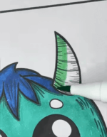Cute Valentine Monster with Hearts Coloring Page How To Video