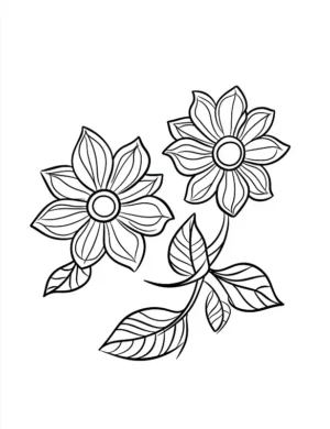 Cute Whimsical Flower Petals Flower Coloring Page By Mindset Flow