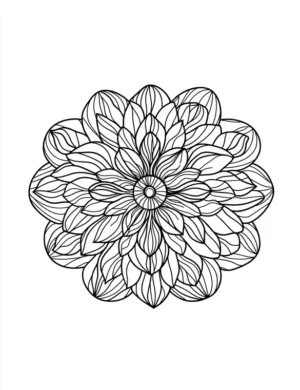 Daffodil Inspired Floral Mandala Coloring Page