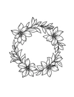 Daisy Chain Floral Wreath Printable Coloring Page