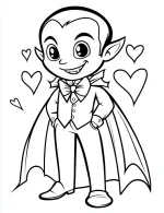 Dapper Dracula with a Flowing Cape Coloring Page by Mindset Flow