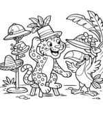 Dapper Leopard Hat Shop Coloring Page By Mindset Flow