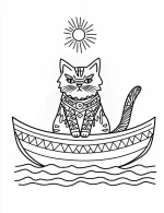Decorated Cat Mandala with Elegant Patterns Coloring Page by Mindset Flow