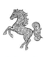 Decorated Horse Mandala Coloring Page by Mindset Flow