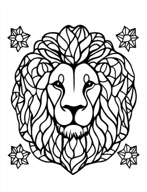 Decorated Lion Mane Mandala Coloring Page by Mindset Flow