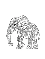 Decorated Patterned Elephant with Intricate Designs Coloring Page by Mindset Flow