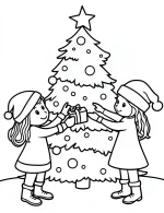 Decorating Christmas Tree Coloring Page Printable By Mindset Flow
