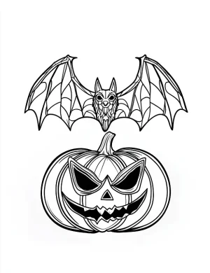 Decorative Bat In Floral Mandala Frame Coloring Page by Mindset Flow