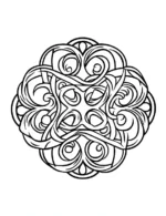 Decorative Celtic Knot Circular Pattern Detailed Line Art Coloring Page by Mindset Flow
