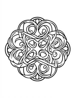 Decorative Celtic Knot Circular Pattern Detailed Line Art Coloring Page by Mindset Flow