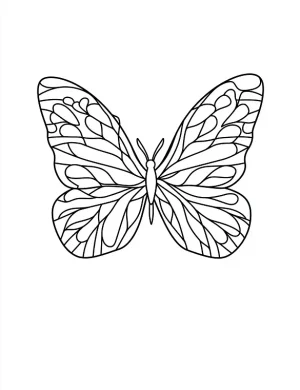Delicate Butterfly Mandala with Symmetrical Wings Coloring Page by Mindset Flow