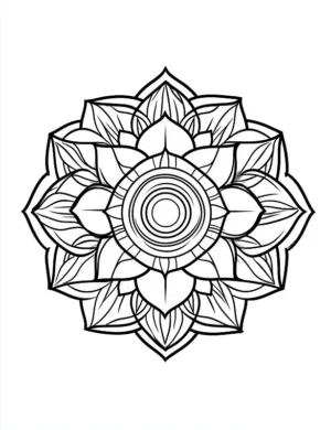 Delicate Circular Geometric Mandala Coloring Page by Mindset Flow