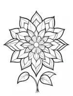 Delicate Floral Starburst Flower Coloring Page By Mindset Flow