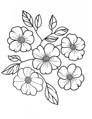 Delicate Spring Flowers Flower Coloring Page By Mindset Flow