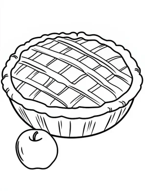 Delicious Apple Pie with Lattice Crust Coloring Page by Mindset Flow