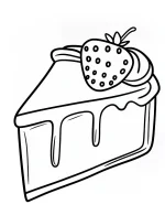Delicious Cake Slice with Strawberry Coloring Page by Mindset Flow