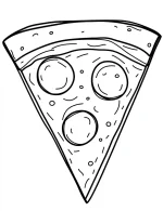 Delicious Pizza Slice with Pepperoni Coloring Page by Mindset Flow