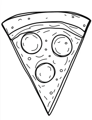 Delicious Pizza Slice with Pepperoni Coloring Page by Mindset Flow