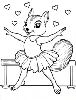 Delightful Ballerina Squirrel Coloring Page By Mindset Flow