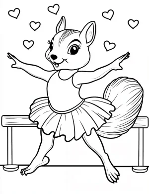 Delightful Ballerina Squirrel Coloring Page By Mindset Flow