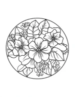 Delightful Circular Bouquet Flower Coloring Page By Mindset Flow