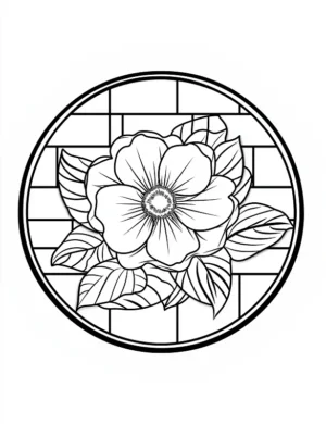 Delightful Geometric Floral Arrangement Flower Coloring Page By Mindset Flow