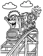 Delightful Hedgehog on Roller Coaster Coloring Page by Mindset Flow