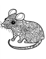 Delightful Mouse Zentangle Mandala Coloring Page by Mindset Flow