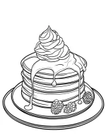 Delightful Pancakes with Berries Coloring Page by Mindset Flow