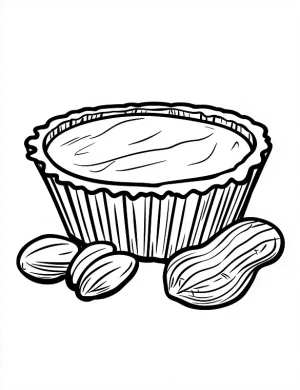 Delightful Peanut Butter Cups with Nuts Coloring Page by Mindset Flow