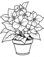 Delightful Potted Blooms In Stripes Flower Coloring Page By Mindset Flow