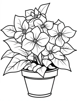 Delightful Potted Blooms In Stripes Flower Coloring Page By Mindset Flow