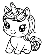 Delightful Unicorn with Spiral Tail Coloring Page