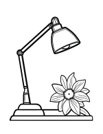 Desk Lamp with Daffodil Flower Base Coloring Page