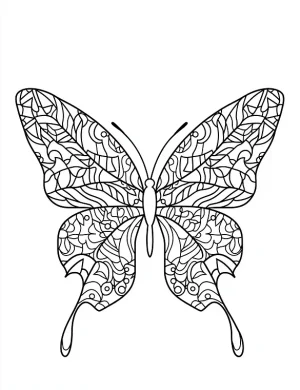 Detailed Abstract Butterfly Mandala Coloring Page By Mindset Flow