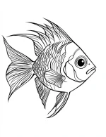 Detailed Fish Zentangle Mandala Outline Coloring Page by Mindset Flow
