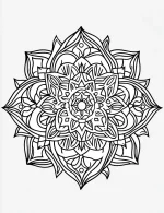 Detailed Geometric Floral Mandala Design Coloring Page by Mindset Flow