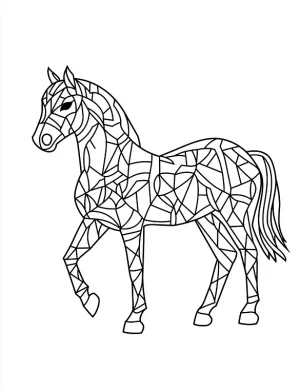 Detailed Horse Mandala with Intricate Patterns Coloring Page by Mindset Flow