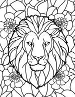 Detailed Mane Composed Of Intricate Floral Patterns Coloring Page by Mindset Flow
