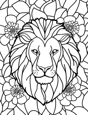 Detailed Mane Composed Of Intricate Floral Patterns Coloring Page by Mindset Flow