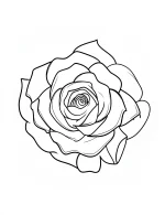 Detailed Rose in the Center with Layered Petals Coloring Page