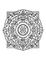 Detailed Symmetrical Floral Mandala Circle Pattern Coloring Page by Mindset Flow