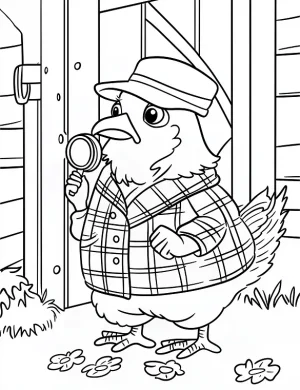Detective Rooster Solving Mystery Coloring Page By Mindset Flow