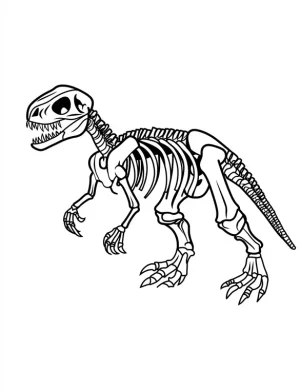 Dinosaur Fossil Skeleton Coloring Page