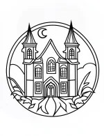 Dive into Haunted Houses And Spooky Scenes Coloring Page by Mindset Flow