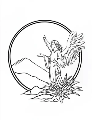 Divine Angel Spreading Peace Christmas Coloring Page By Mindset Flow