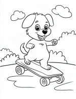 Dog Riding Skateboard in the Park Coloring Page by Mindset Flow