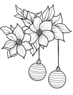 Dogwood Flower Branch Christmas Ornaments Coloring Page By Mindset Flow